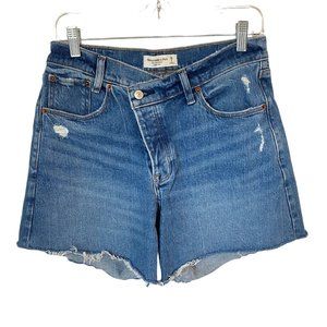Abercrombie & Fitch The Dad Short Cross Over High Rise Distressed Size 28/6